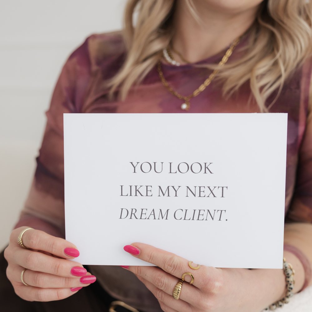 Brand-Detail: Karte „You look like my next dream client“