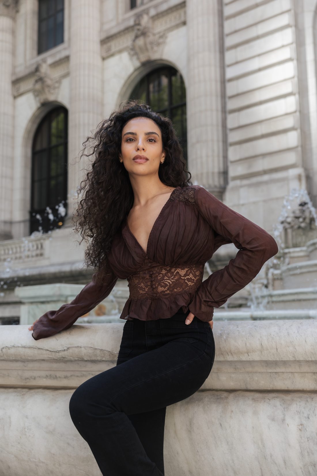 Editorial-Look an einem Brunnen in New York