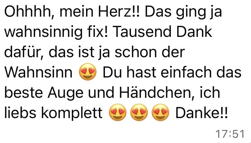 Message from a client full of gratitude